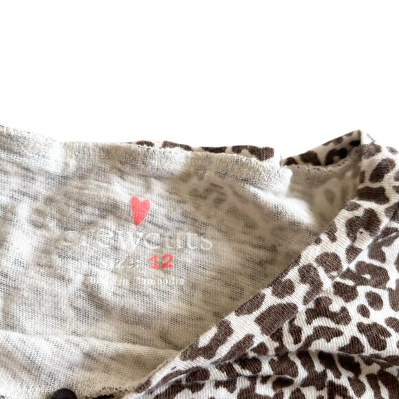 Crewcuts girls animal leopard print long sleeve tshirt top size 12 - Picture 2 of 5
